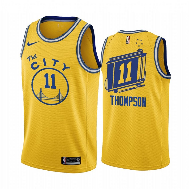 Men Golden State Warriors 11 Thompson yellow Game new Nike NBA Jerseys 2